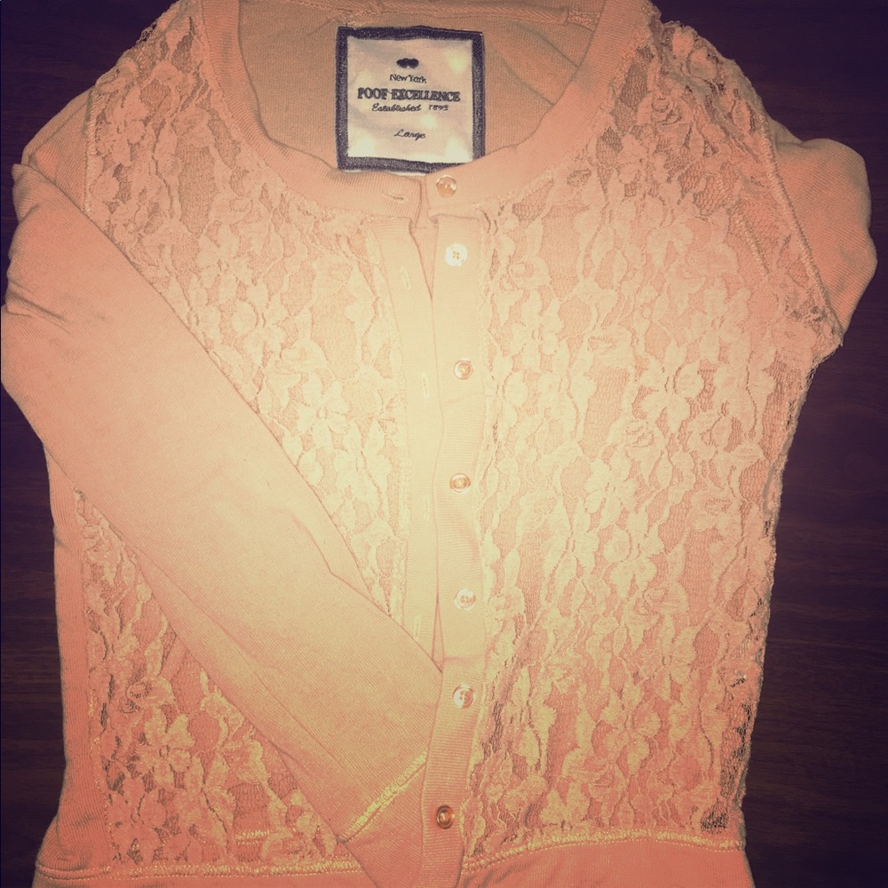 Pink laced cardigan