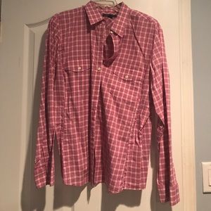 Banana Republic Long sleeve pink plaid dry cleaned