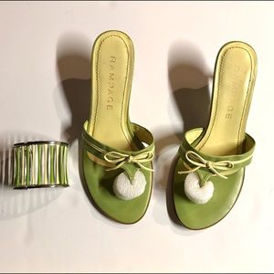 Rampage lime green and yellow sandals size 6.5