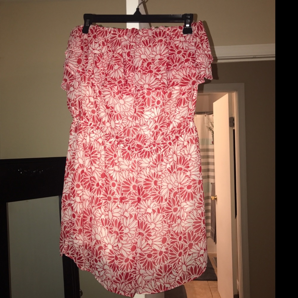 Charming Charlie Red floral romper