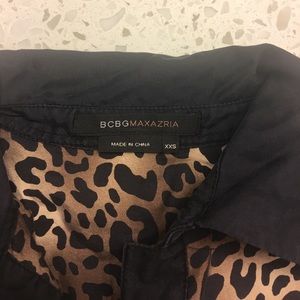 Leopard print shirt.