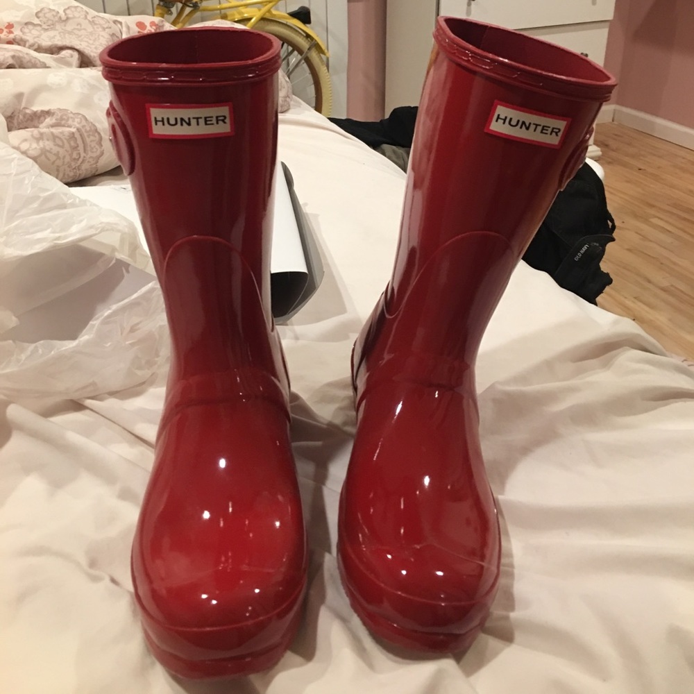 Hunter red gloss boots