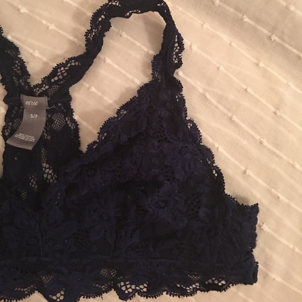 XSOLDX 🔴B1G1 50% OFF Aerie Bralette BNWT Navy Sm - Picture 3 of 5