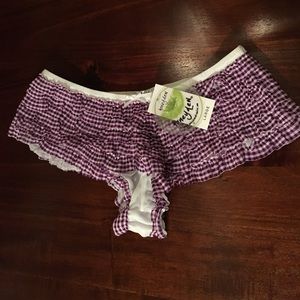 NWT Purple Gingham Ruffled HONEYDEW Panties L