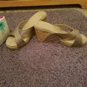 Glitter and cork wedges