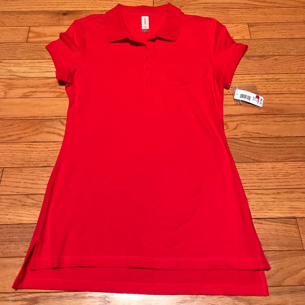 Red polo top