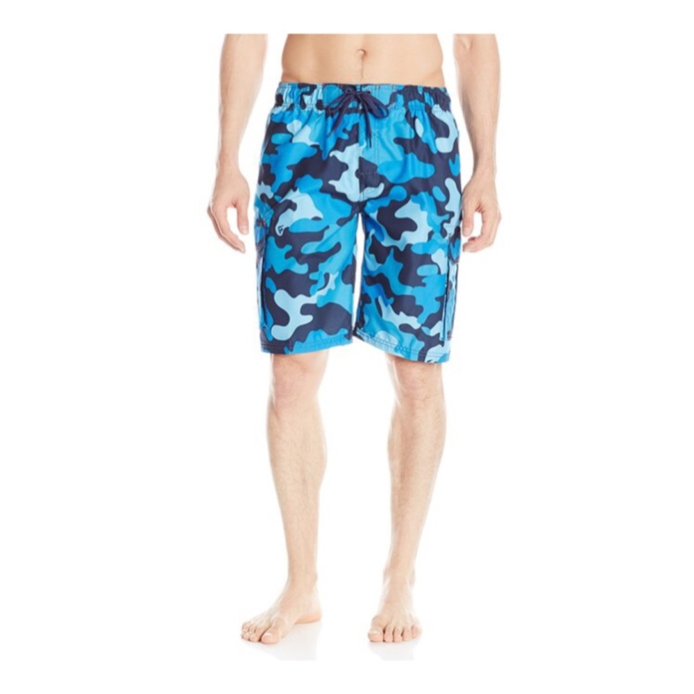 Blue camo swimming shorts