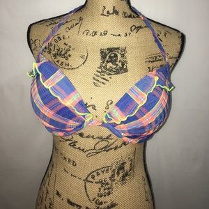 Victoria's Secret Plaid Push-Up Bikini Top Halter