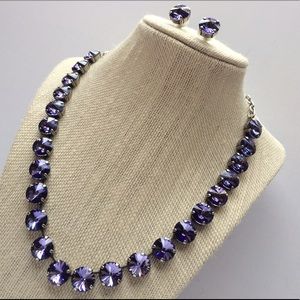 Swarovski Crystal Elements Purple Necklace Earring