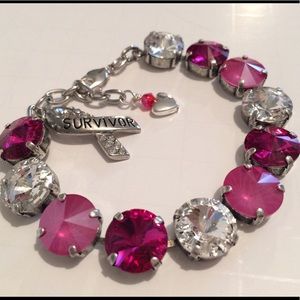 Swarovski Crystals Elements Survivor Bracelet Pink