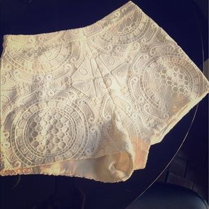 Cream lace dressy shorts