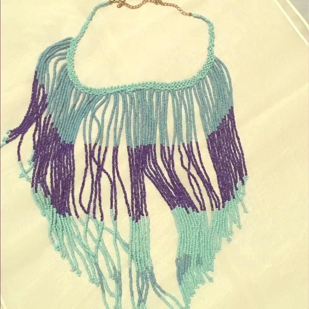 Beaded necklace and earrings