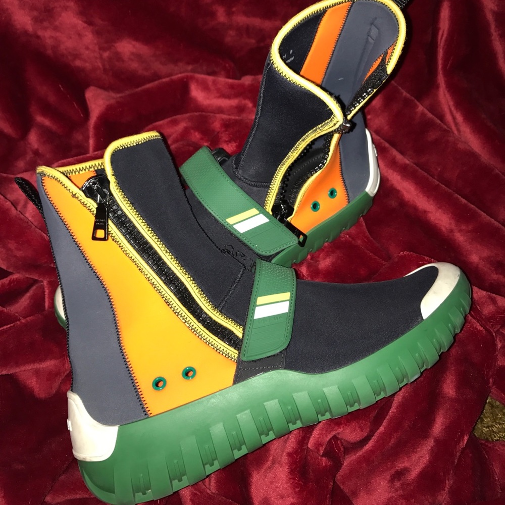 Prada Two Tone Neoprene Ankle Boots Men's size 10