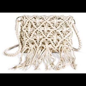Cream/white crochet cross body purse