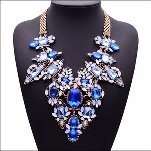 New blue ice fashion Crystal bib necklace