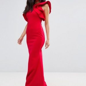 Red evening dress