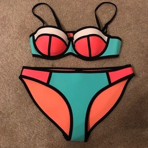WORN TWICE. Triangl Swimsuit- Poppy Flamingo Fling