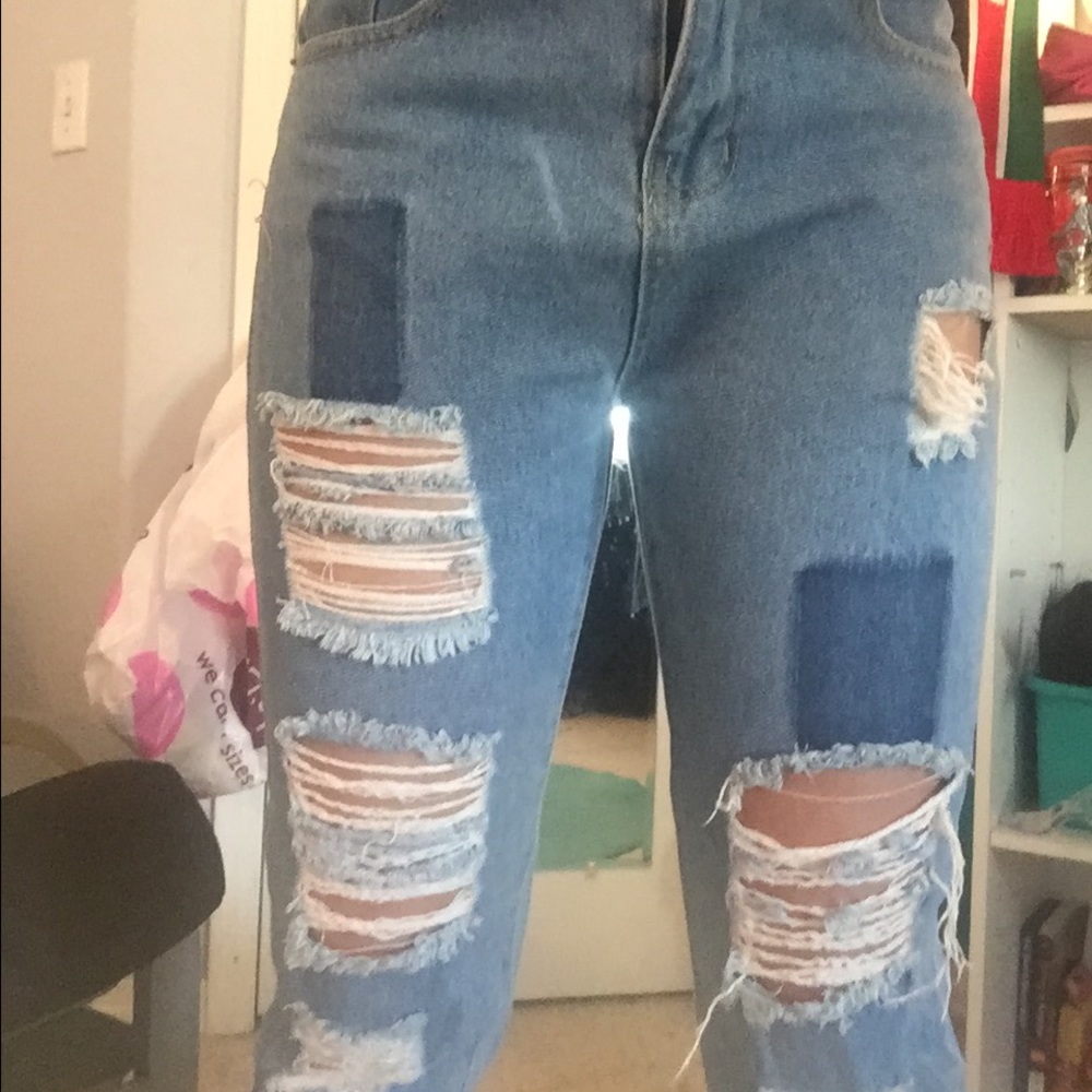 Patched jeans
