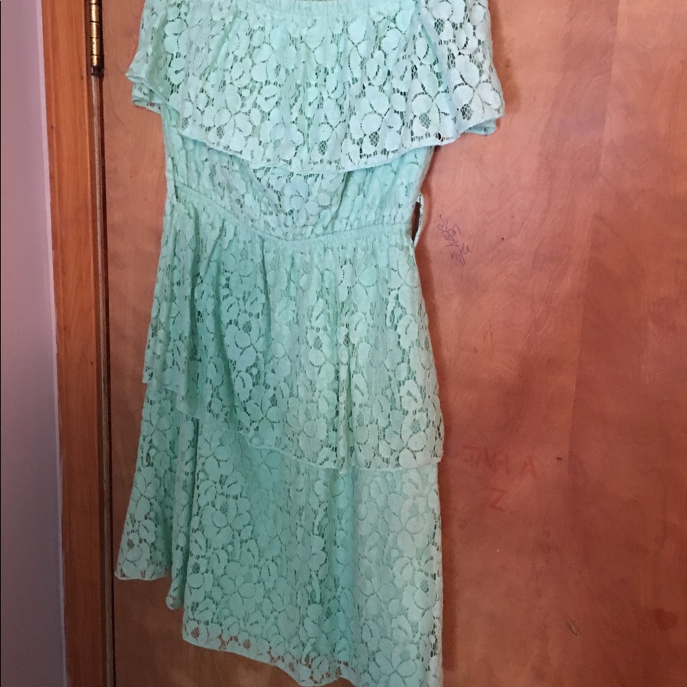 Crochet lace dress mint colored