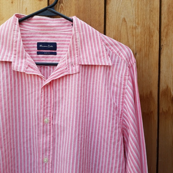 Massimo Dutti Tops - Massimo Dutti Pink Pinstriped Button Down Top