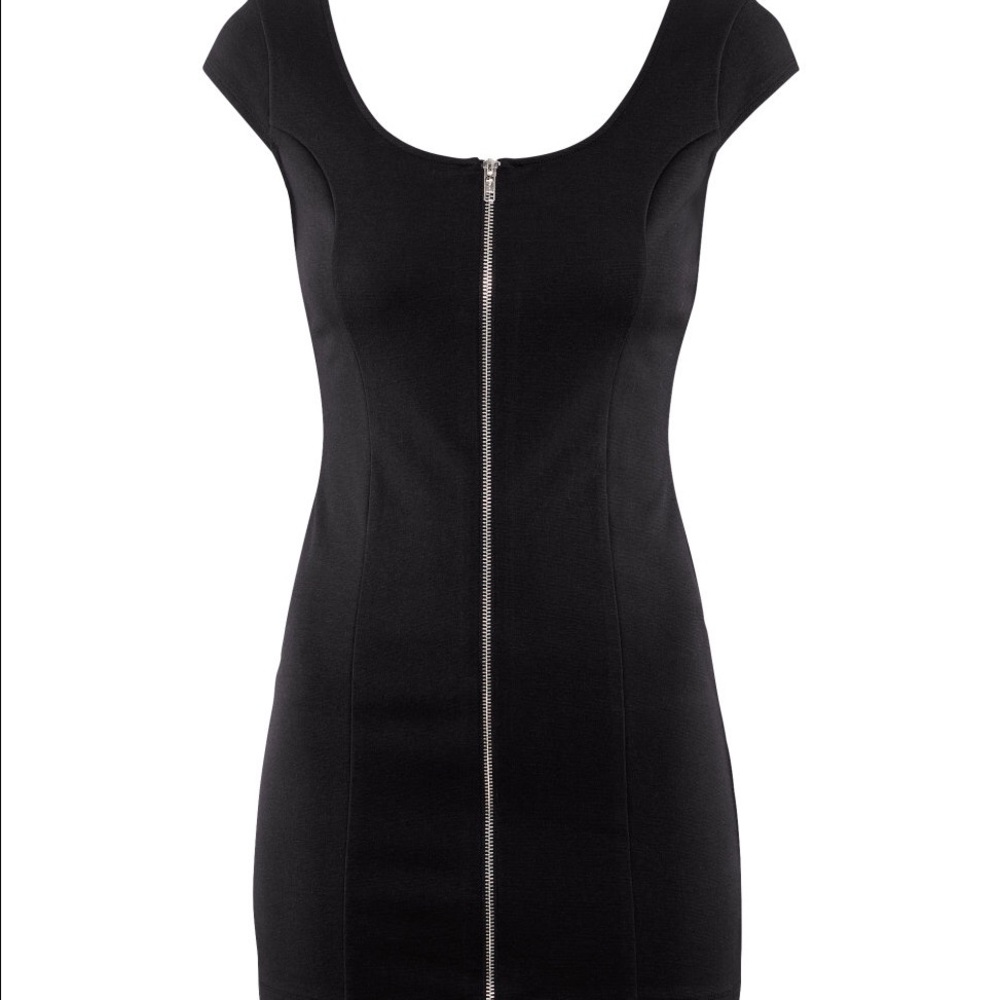 Zipper Front Bodycon Dress