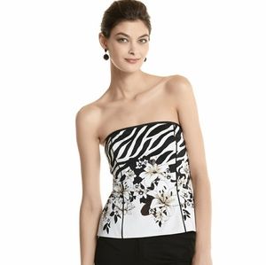 NWOT WHBM Zebra/Floral Print Bustier