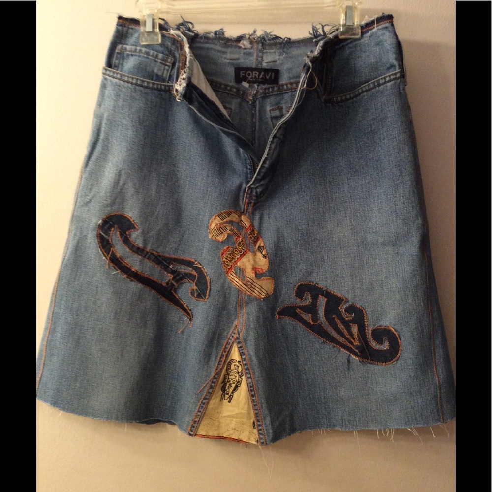 Foravi New York Denim Skirt with detail size Small