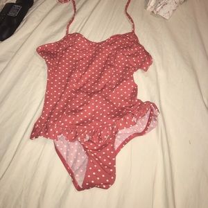 NEVER WORN! Retro pink polka-dot one piece