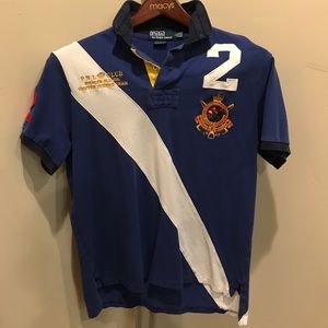 Blue Polo with White stripe