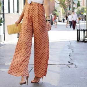 Zara Basic Print Wide Leg Palazzo High Waist Pants