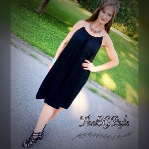 Alyssa mirror image Black Free flowing midi dress