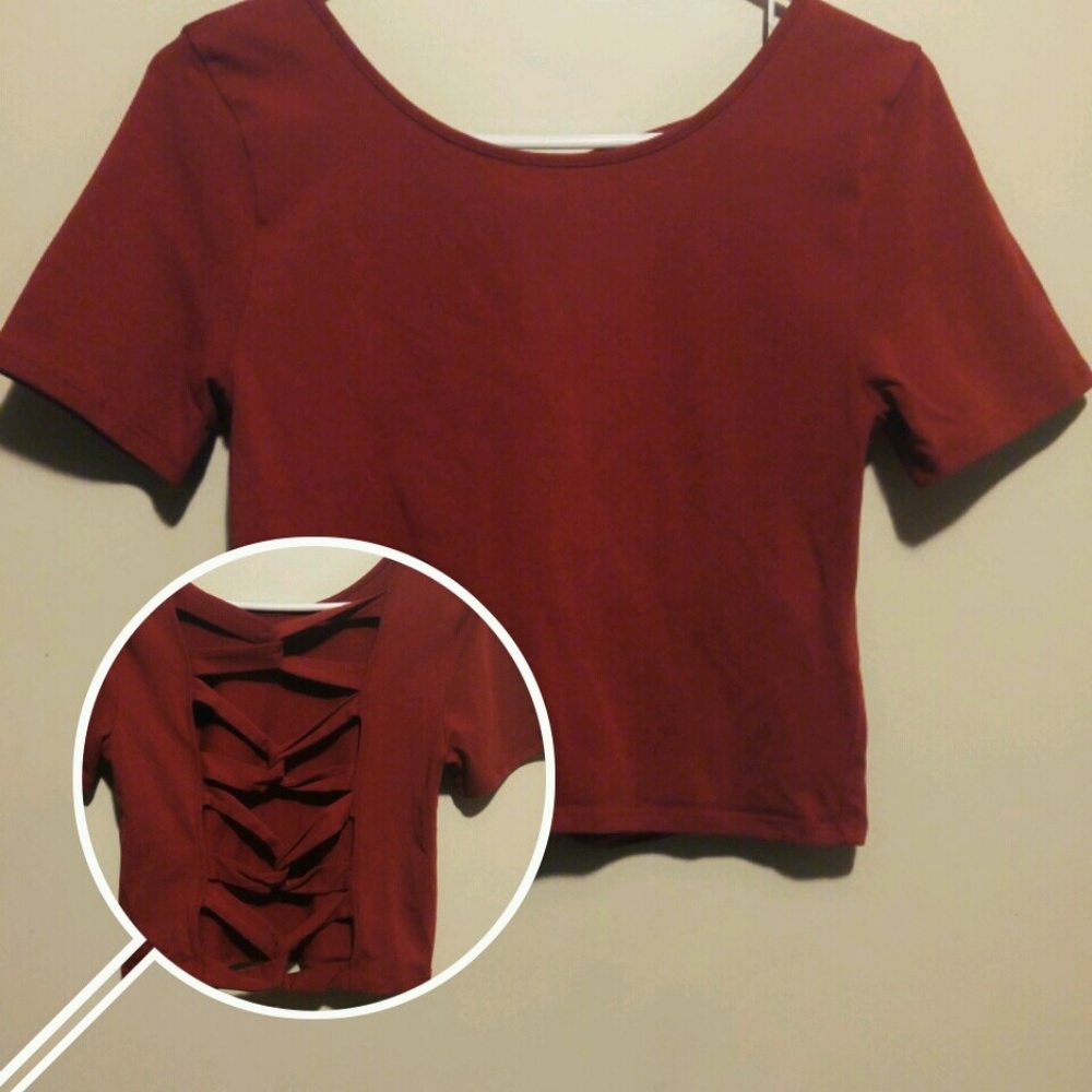 Dark red crop top