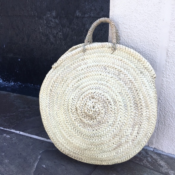 Palm Straw Circle Woven Bag - Picture 3 of 4