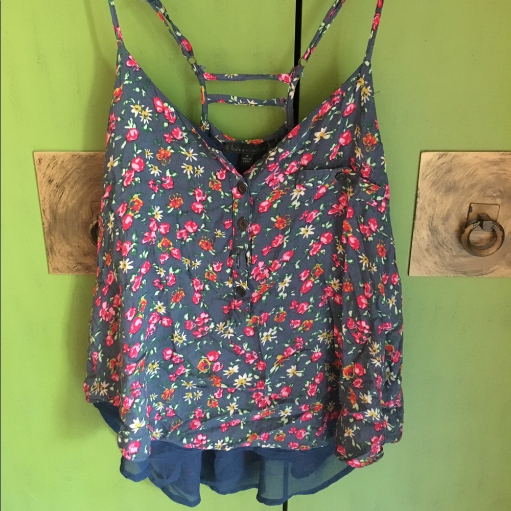 Lucca Couture Floral Tank Top