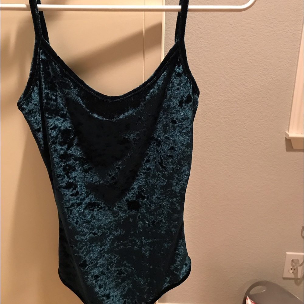 Forever 21 super cute velvet bodysuit low back