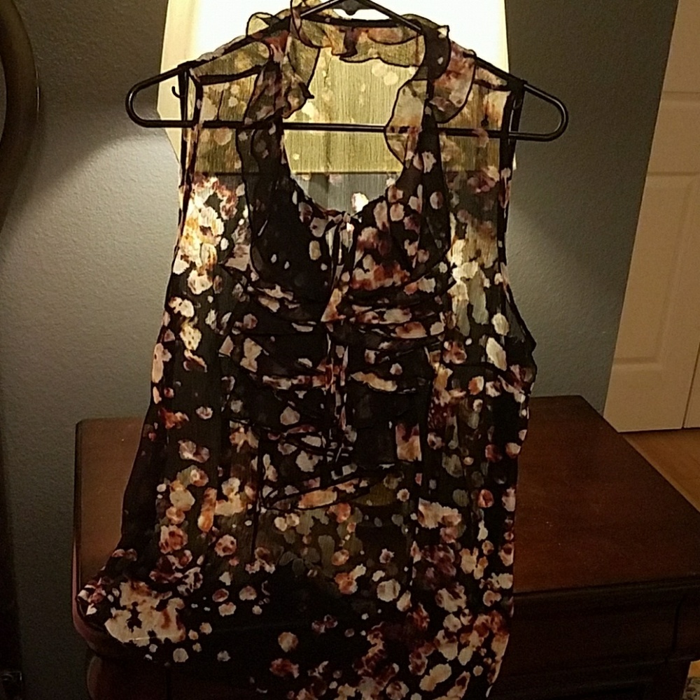 Feminine flowy sheer blouse