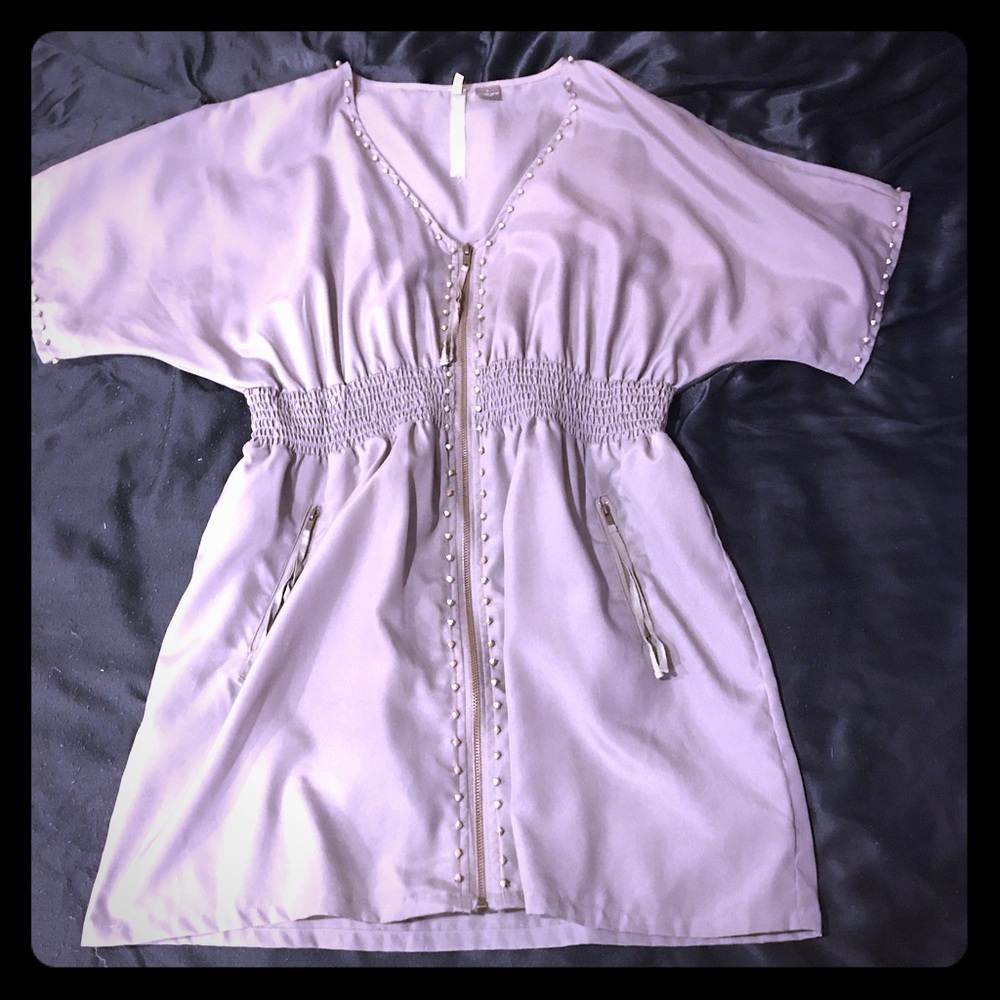 Wilster Long Gray Cinched Blouse Shirt L