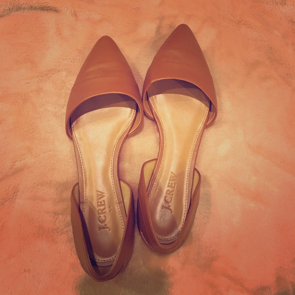 J. Crew Brown Factory D'Orsay Flats
