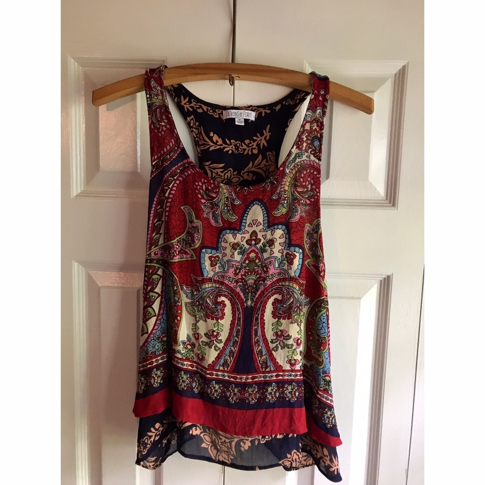*Patrons of Peace* floral bohemian tank top