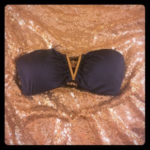 Victoria's Secret New Black/Gold Bikini Top size S