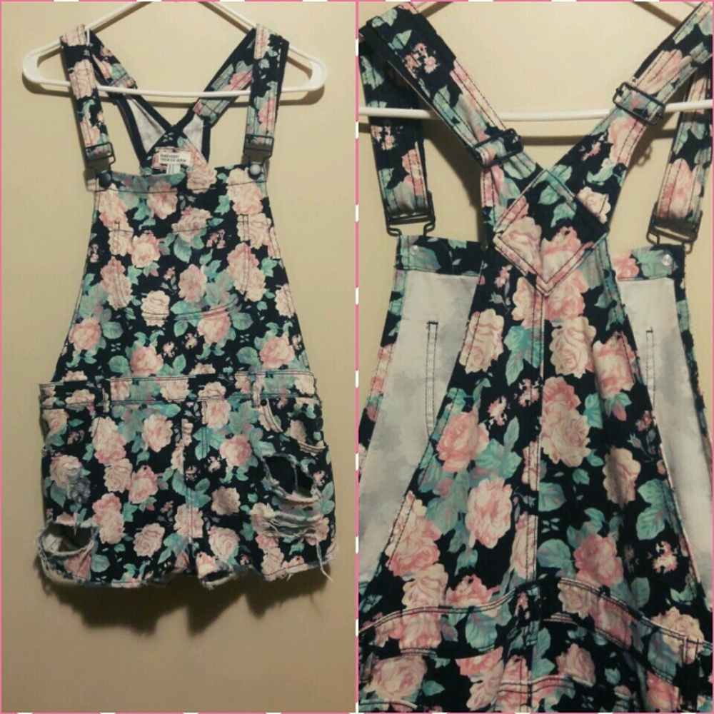 Floral overalls