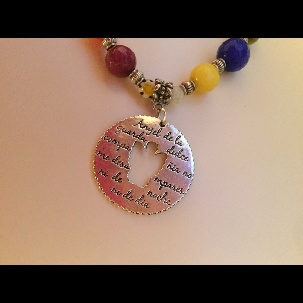 Angel de la guardia and cross bracelet