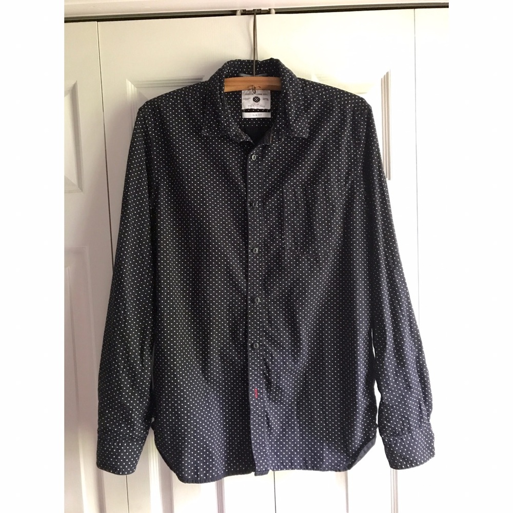 *Cactus Man* men's black white star button up