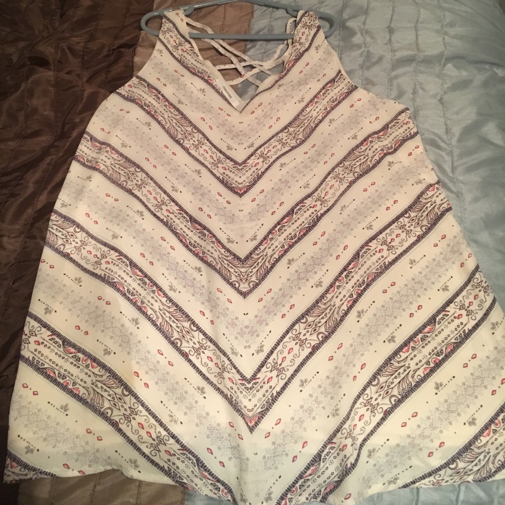 Maurice's chiffon tank with scrappy back