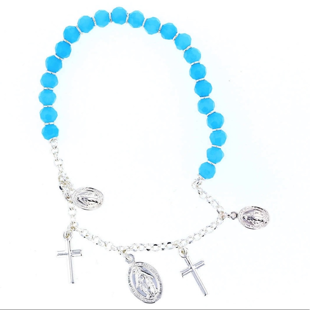 Silver religious Charm Bracelet - Picture 1 of 1