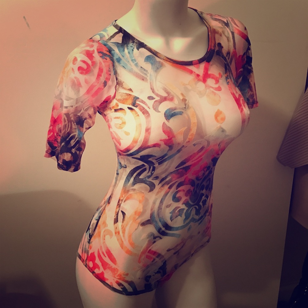 Sheer colorful Bodysuit