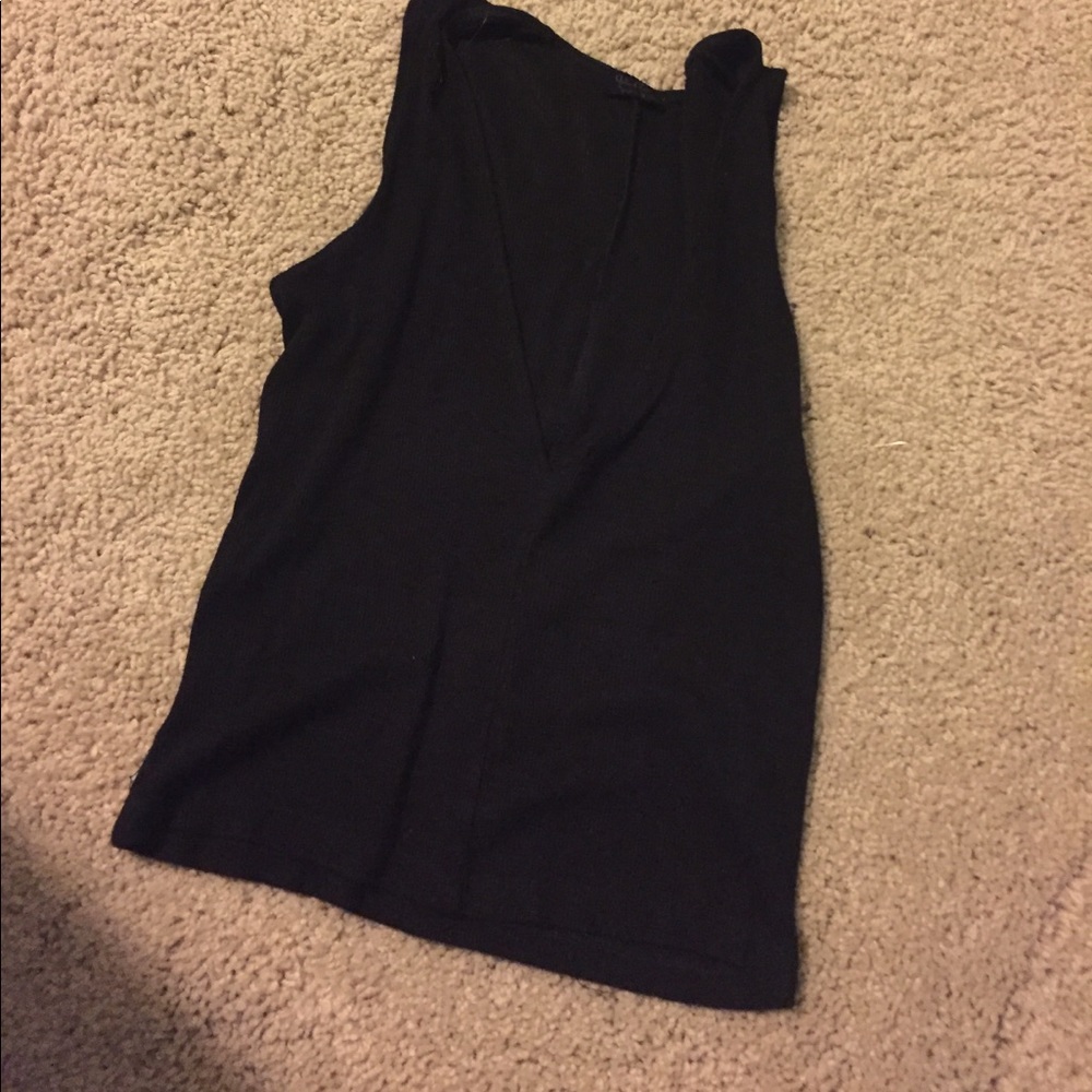 Black deep V brandy tank top!