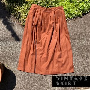 Vintage 100% Wool Orange Skirt
