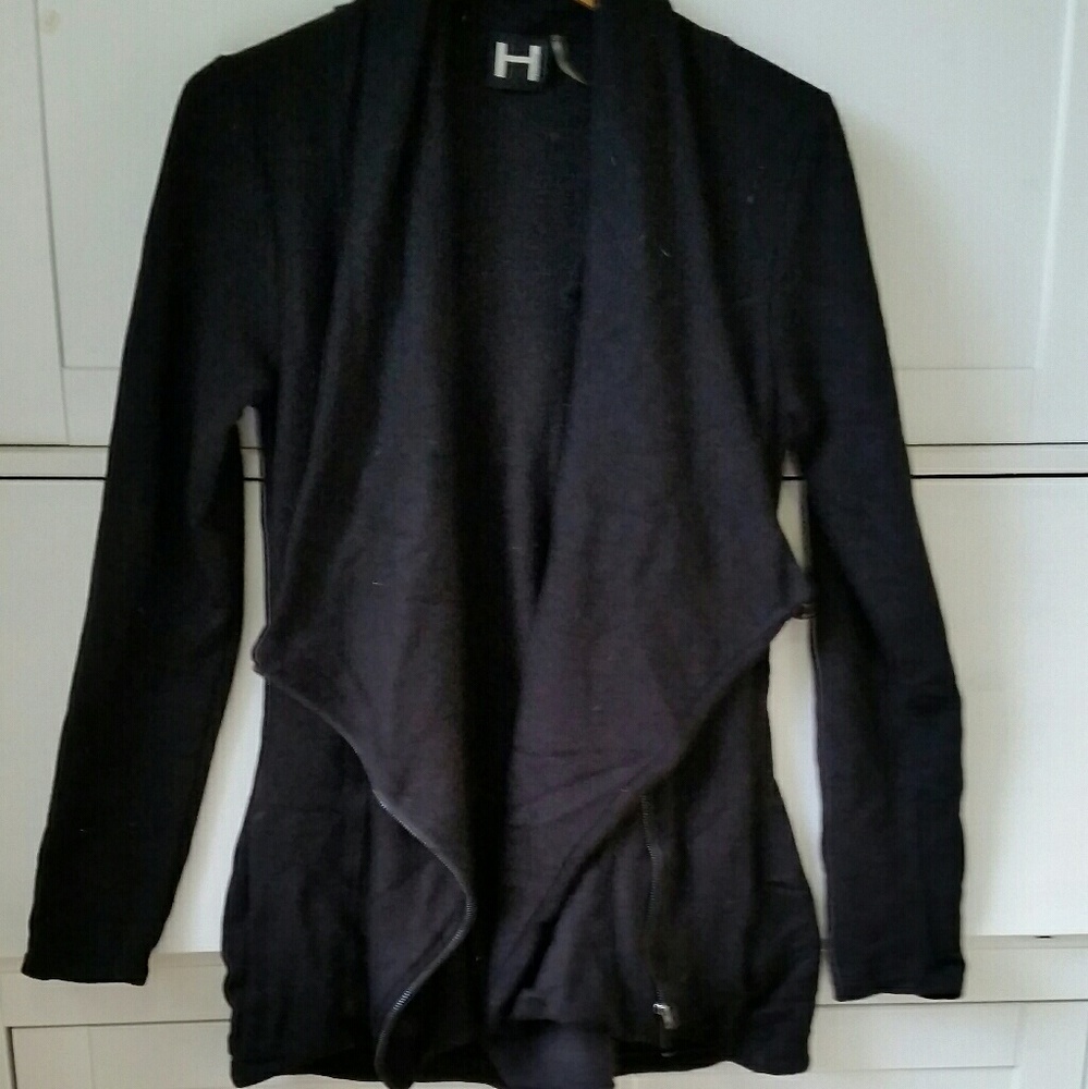 Black fleece cardigan