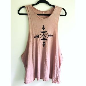 Embroidered muscle tank